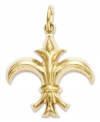 Royal roots. Add this iconic symbol of France for a dignified look. 14k gold charm features a petite Fleur de Lis. Chain not included. Approximate length: 1 inch. Approximate width: 4/5 inch.