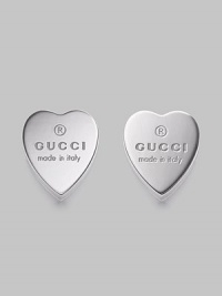 Subtle signatures of sophisticated style, engraved with the Gucci logo. Sterling silver Length, about ½ Width, about ¼ Post back Made in Italy Subtle signatures of sophisticated style, engraved with the Gucci logo. Sterling silver Length, about ½ Width, about ¼ Post back Made in Italy