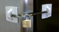 Refrigerator Door Lock with Padlock - White Refrigerator Door Lock with Padlock - White
