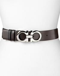 Finish every look with Salvatore Ferragamo's luxe leather belt. A versatile detail, it upgrades everything from denim to dresses. Finish every look with Salvatore Ferragamo's luxe leather belt. A versatile detail, it upgrades everything from denim to dresses.