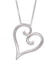 A heartfelt statement. Giani Bernini's sterling silver necklace and swirling heart pendant offer a look you're sure to love for any special occasion. Approximate length: 18 inches. Approximate drop: 1 inch.