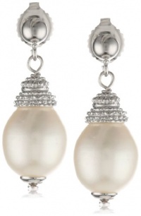 Sterling Silver White Freshwater Cultured Pearl Drop Earrings