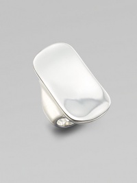 From the Saddle Collection. A sleek, simple design of polished sterling silver, in a subtly curved saddle shape on a wide, smooth band.Sterling silverLength, about ¾Imported