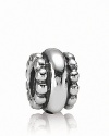 Add texture, dimension, and shine to your PANDORA bracelet with this sterling silver ring charm.