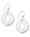 Add sophistication with a Touch of Silver. These pretty open teardrop earrings are crafted in silver-plated brass with a sterling silver ear finding. Approximate drop: 1-2/5 inches.