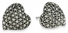 Judith Jack Reversibles Sterling Silver and Swarovski Marcasite Heart Stud Earrings