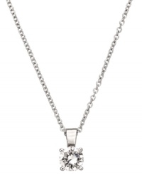Sparkling and chic. She'll look just like mom in CRISLU's princess-cut clear cubic zirconia (1/2 ct. t.w.) pendant. Crafted in sterling silver over platinum. Approximate length: 13 inches + 1-1/2-inch extender. Approximate drop: 3/8 inch. Sparkling and chic. She'll look just like mom in CRISLU's princess-cut clear cubic zirconia (1/2 ct. t.w.) pendant. Crafted in sterling silver over platinum. Approximate length: 13 inches + 1-1/2-inch extender. Approximate drop: 3/8 inch.