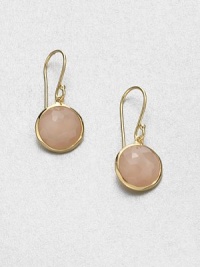 From the Lollipop Collection. The warm glow of faceted peach moonstone is rich and elegant set in 18k gold.Peach moonstone18k yellow goldDiameter, about .9Ear wireImported From the Lollipop Collection. The warm glow of faceted peach moonstone is rich and elegant set in 18k gold.Peach moonstone18k yellow goldDiameter, about .9Ear wireImported