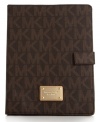 Cover your favorite gadget is haute designer style with this iPad case from MICHAEL Michael Kors. A signature monogram front is accented with 18K gold hardware and a logo plaque at bottom.