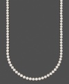 Channel the elegance of pearl-wearing style icons like Audrey Hepburn. This pretty necklace by Belle de Mer features A+ Akoya cultured pearls (6-1/2-7 mm) set in 14k gold. Approximate length: 30 inches.