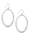 Perfectly polished. Incorporate Charter Club's smooth drop earrings into your look for an overall pulled-together effect. Crafted in silver tone mixed metal. Approximate drop: 2-4/10 inches.