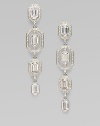 EXCLUSIVELY AT SAKS. Embellished in sparkling stones, this graduated drop design is as elegant as it is sleek. Rhodium plated brassCrystalsCubic zirconiaDrop, about 2Post backImported 