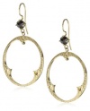 Mizuki 14k Earrings Wire Black Diamond 1.2Ct Charm Circle