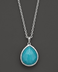 A faceted turquoise teardrop set in sterling silver. By Ippolita. A faceted turquoise teardrop set in sterling silver. By Ippolita.