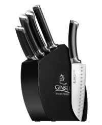 Experience the art of slicing, dicing, chopping and more. Fully-forged Japanese steel blades hold an incredibly sharp edge that is precision balanced for incredible results. The unique handle adds a dose of color to your kitchen. Limited lifetime warranty. Experience the art of slicing, dicing, chopping and more. Fully-forged Japanese steel blades hold an incredibly sharp edge that is precision balanced for incredible results. The unique handle adds a dose of color to your kitchen. Limited lifetime warranty.