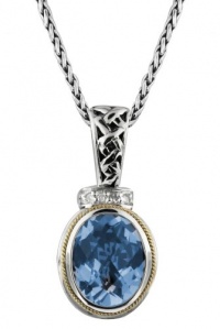 Effy Jewlery Balissima Blue Topaz Diamond Pendant, 4.56 TCW Ring size 7