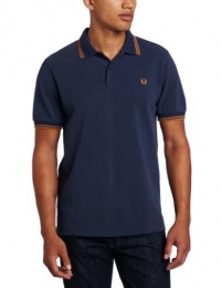 Fred Perry Men's Sprayed Twin Tipped Polo, Sevice Blue/Burnt Amber, Large Fred Perry Men's Sprayed Twin Tipped Polo, Sevice Blue/Burnt Amber, Large