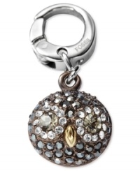 A wise choice. Fossil's owl charm is crafted from silver-tone stainless steel with sparkling multicolor accents for a flight of fancy. Approximate length, charm: 3/8 inch. Approximate length, clip: 1/2 inch. A wise choice. Fossil's owl charm is crafted from silver-tone stainless steel with sparkling multicolor accents for a flight of fancy. Approximate length, charm: 3/8 inch. Approximate length, clip: 1/2 inch.
