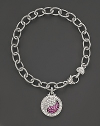 Sparkling sapphires form a brilliant yin yang, set in sterling silver. By Judith Ripka. Sparkling sapphires form a brilliant yin yang, set in sterling silver. By Judith Ripka.