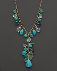 Turquoise, blue topaz and chrysoprase combine in this summer-perfect necklace from Lara Gold for LTC. Turquoise, blue topaz and chrysoprase combine in this summer-perfect necklace from Lara Gold for LTC.