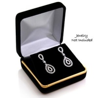 Black Velvet Dangle Earrings Gift Box w/ Gold Trim Black Velvet Dangle Earrings Gift Box w/ Gold Trim