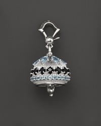 Inspired by Zen philosophy, this intricately detailed, matte sterling silver meditation bell from Paul Morelli is set with blue topaz and black spinel. Inspired by Zen philosophy, this intricately detailed, matte sterling silver meditation bell from Paul Morelli is set with blue topaz and black spinel.