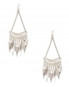 GUESS Silver-Tone Fringed Hammock Earrings, SILVER