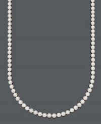 Go to lustrous lengths. This classic Belle de Mer style highlights grade A, cultured freshwater pearls (6-7 mm) with a 14k gold clasp. Approximate length: 20 inches.