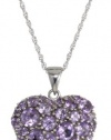 Sterling Silver Amethyst Heart Pendant Necklace, 18