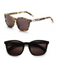 Retro chic acetate frames with cool zipper pull temple detail. Available in shiny tortoise shell with antique gold zip pull and dark grey lens or shiny black with shiny gold zip pull and dark grey lens. Acetate/beryllium copper UV 400 lens Imported Retro chic acetate frames with cool zipper pull temple detail. Available in shiny tortoise shell with antique gold zip pull and dark grey lens or shiny black with shiny gold zip pull and dark grey lens. Acetate/beryllium copper UV 400 lens Imported