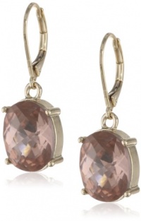 Anne Klein Be Jeweled Gold-Tone Rose Peach Lever Back Drop Earrings Anne Klein Be Jeweled Gold-Tone Rose Peach Lever Back Drop Earrings