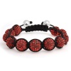 Bling Jewelry Shamballa Inspired Bracelet Unisex Red Crystal Beads 12mm