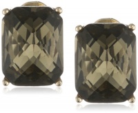 Anne Klein Be Jeweled Gold-Tone Smokey Topaz Clip Button Earrings Anne Klein Be Jeweled Gold-Tone Smokey Topaz Clip Button Earrings