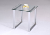 Kings Brand Chrome Finish With Glass Top End Table Kings Brand Chrome Finish With Glass Top End Table