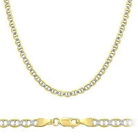 Solid 14k Yellow White Gold Pave Gucci Chain Necklace 3mm 24 Solid 14k Yellow White Gold Pave Gucci Chain Necklace 3mm 24