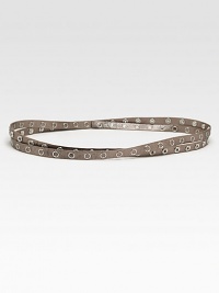 A double wrap style in luxurious leather accented with grommets throughout.Width, about .5Imported A double wrap style in luxurious leather accented with grommets throughout.Width, about .5Imported