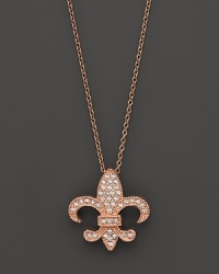 Diamonds set in a 14K. rose gold fleur-di-lis. Diamonds set in a 14K. rose gold fleur-di-lis.