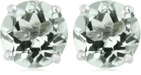 Sterling Silver 8mm Round Green Amethyst Earrings Sterling Silver 8mm Round Green Amethyst Earrings