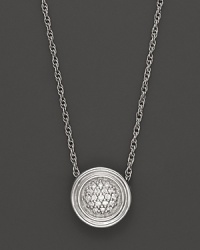 Pavé diamonds sparkle in a sterling silver medallion. By John Hardy, from the Classic Chain Kepang Collection. Pavé diamonds sparkle in a sterling silver medallion. By John Hardy, from the Classic Chain Kepang Collection.