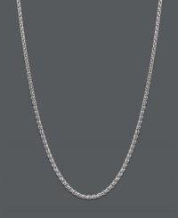 Cross your heart. Worn long or short, this 14k white gold lariat-style wheat chain necklace shows your sweet side with a smooth heart link charm at the clasp. Approximate length: 16 to 20 inches. Cross your heart. Worn long or short, this 14k white gold lariat-style wheat chain necklace shows your sweet side with a smooth heart link charm at the clasp. Approximate length: 16 to 20 inches.