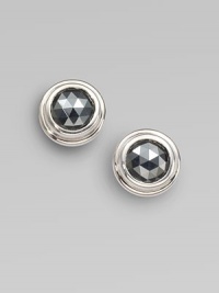 From the Bedeg Collection. This simply chic design features a lovely faceted hematite stone set in sleek sterling silver. HematiteSterling silverSize, about ½Post backImported From the Bedeg Collection. This simply chic design features a lovely faceted hematite stone set in sleek sterling silver. HematiteSterling silverSize, about ½Post backImported