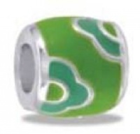 DaVinci Decorative Blue/Green Daisy Flower Epoxy Design Bead with CZ Crystals European/Memory Charm Double Sterling Layered Bead - Fits Pandora Bracelets DaVinci Decorative Blue/Green Daisy Flower Epoxy Design Bead with CZ Crystals European/Memory Charm Double Sterling Layered Bead - Fits Pandora Bracelets