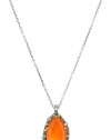 Elizabeth and James Thorns Sterling Silver Orange Carnelian Pendant Necklace