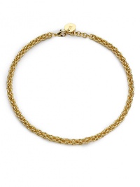 THE LOOKA polished, tailored chain with the rich look of ropeLobster claspTHE FITLength, about 16 plus 1 extenderTHE MATERIAL18k gold platingORIGINMade in Italy THE LOOKA polished, tailored chain with the rich look of ropeLobster claspTHE FITLength, about 16 plus 1 extenderTHE MATERIAL18k gold platingORIGINMade in Italy