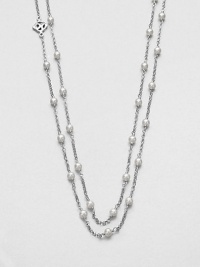 From the Pearl Collection. A graceful chain is delightfully dotted with creamy white pearls in this lovely strand that's long enough to douoble or even knot.3.5mm round white pearlsSterling silverLength, about 60Toggle closureImported From the Pearl Collection. A graceful chain is delightfully dotted with creamy white pearls in this lovely strand that's long enough to douoble or even knot.3.5mm round white pearlsSterling silverLength, about 60Toggle closureImported