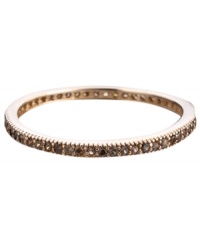 Subtle and stylish. Adorned with glittering cubic zirconia accents (1/3 ct. t.w.), CRISLU's stackable ring adds just the right amount of sparkle to your look. Made in 18k rose gold over sterling silver. Size 6, 7 and 8. Subtle and stylish. Adorned with glittering cubic zirconia accents (1/3 ct. t.w.), CRISLU's stackable ring adds just the right amount of sparkle to your look. Made in 18k rose gold over sterling silver. Size 6, 7 and 8.