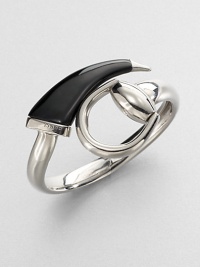 From the Horsebit Collection. An aged-finished sterling silver design that features an iconic horsebit accented with black horn. Sterling silverBlack hornDiameter, about 2.75Slip-on styleMade in Italy From the Horsebit Collection. An aged-finished sterling silver design that features an iconic horsebit accented with black horn. Sterling silverBlack hornDiameter, about 2.75Slip-on styleMade in Italy