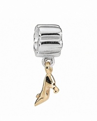Girly and glamorous, PANDORA's sterling silver and 14K gold stiletto charm dangles daintily from your bracelet. Girly and glamorous, PANDORA's sterling silver and 14K gold stiletto charm dangles daintily from your bracelet.
