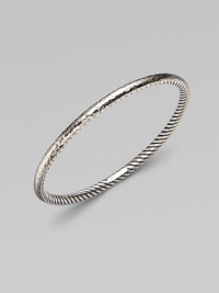 From the Midnight Melange Collection. Hammered sterling silver with signature twisted cable along the interior.Sterling silver Width, 4mm Diameter, about 2½ Imported From the Midnight Melange Collection. Hammered sterling silver with signature twisted cable along the interior.Sterling silver Width, 4mm Diameter, about 2½ Imported