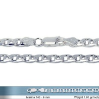6mm Italian Sterling Silver Flat Gucci Mariner Link Chain Necklace Gauge 140 (16, 18, 20, 22, 24, 30) 6mm Italian Sterling Silver Flat Gucci Mariner Link Chain Necklace Gauge 140 (16, 18, 20, 22, 24, 30)
